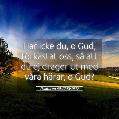 Picture 05 - Psaltaren 60:12 SV1917 - Har icke du, o Gud, förkastat oss, så att du ej - Bible Verse Picture