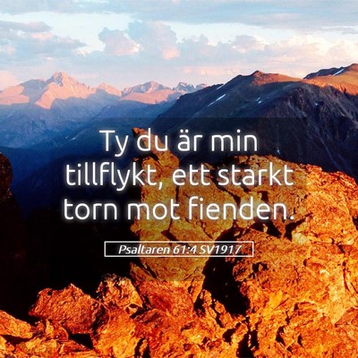 Picture 05 - Psaltaren 61:4 SV1917 - Ty du är min tillflykt, ett starkt torn mot - Bible Verse Picture