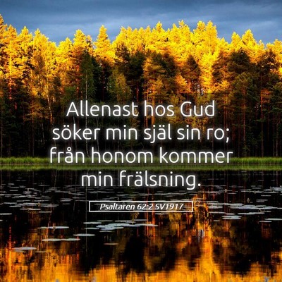 Picture 05 - Psaltaren 62:2 SV1917 - Allenast hos Gud söker min själ sin ro; från - Bible Verse Picture