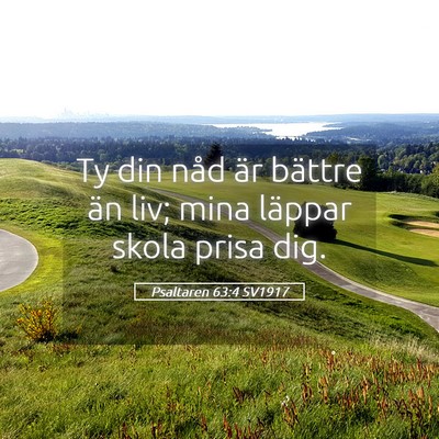 Picture 05 - Psaltaren 63:4 SV1917 - Ty din nåd är bättre än liv; mina läppar - Bible Verse Picture