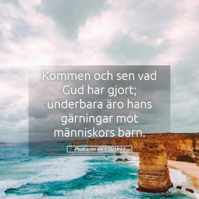Picture 05 - Psaltaren 66:5 SV1917 - Kommen och sen vad Gud har gjort; underbara äro - Bible Verse Picture