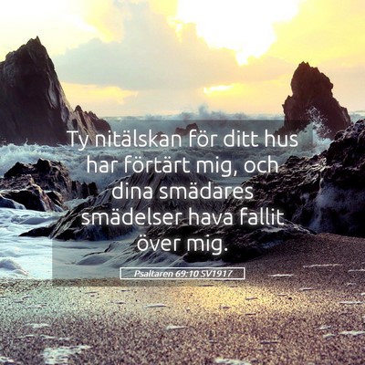 Picture 05 - Psaltaren 69:10 SV1917 - Ty nitälskan för ditt hus har förtärt mig, - Bible Verse Picture