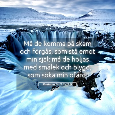 Picture 05 - Psaltaren 71:13 SV1917 - Må de komma på skam och förgås, som stå emot - Bible Verse Picture