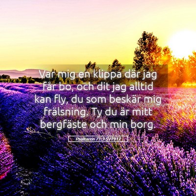Picture 05 - Psaltaren 71:3 SV1917 - Var mig en klippa där jag får bo, och dit jag - Bible Verse Picture