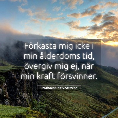 Picture 05 - Psaltaren 71:9 SV1917 - Förkasta mig icke i min ålderdoms tid, övergiv - Bible Verse Picture