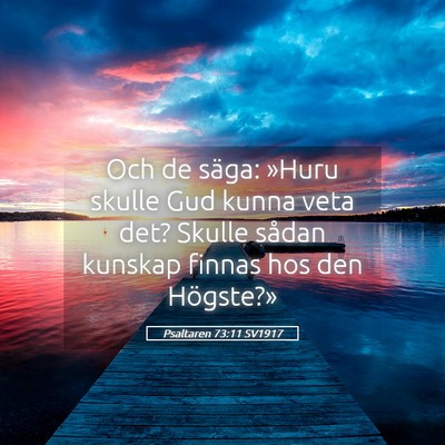 Picture 05 - Psaltaren 73:11 SV1917 - Och de säga: »Huru skulle Gud kunna veta det? - Bible Verse Picture