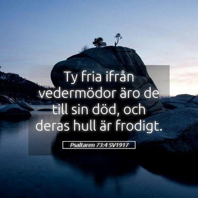 Picture 05 - Psaltaren 73:4 SV1917 - Ty fria ifrån vedermödor äro de till sin död, - Bible Verse Picture
