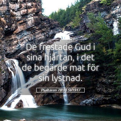 Picture 05 - Psaltaren 78:18 SV1917 - De frestade Gud i sina hjärtan, i det de - Bible Verse Picture