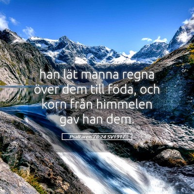 Picture 05 - Psaltaren 78:24 SV1917 - han lät manna regna över dem till föda, och - Bible Verse Picture