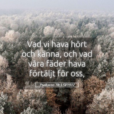Picture 05 - Psaltaren 78:3 SV1917 - Vad vi hava hört och känna, och vad våra - Bible Verse Picture