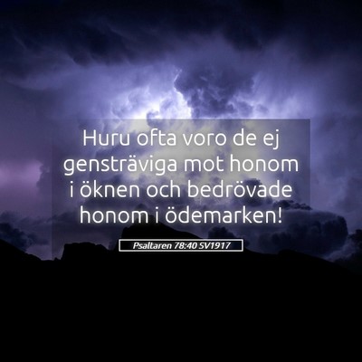 Picture 05 - Psaltaren 78:40 SV1917 - Huru ofta voro de ej gensträviga mot honom i - Bible Verse Picture