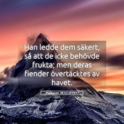 Picture 05 - Psaltaren 78:53 SV1917 - Han ledde dem säkert, så att de icke behövde - Bible Verse Picture
