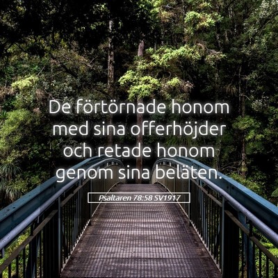 Picture 05 - Psaltaren 78:58 SV1917 - De förtörnade honom med sina offerhöjder och - Bible Verse Picture
