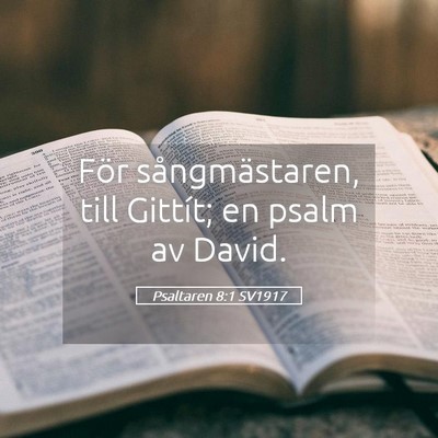Picture 05 - Psaltaren 8:1 SV1917 - För sångmästaren, till Gittít; en psalm av - Bible Verse Picture