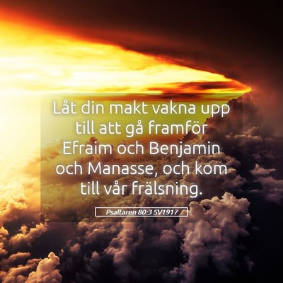 Picture 05 - Psaltaren 80:3 SV1917 - Låt din makt vakna upp till att gå framför - Bible Verse Picture