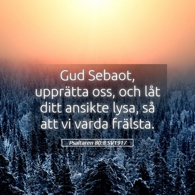 Picture 05 - Psaltaren 80:8 SV1917 - Gud Sebaot, upprätta oss, och låt ditt ansikte - Bible Verse Picture