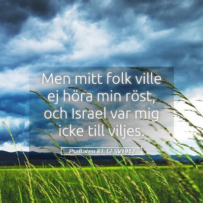 Picture 05 - Psaltaren 81:12 SV1917 - Men mitt folk ville ej höra min röst, och - Bible Verse Picture