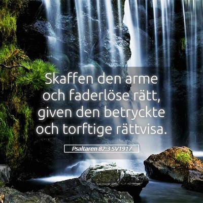 Picture 05 - Psaltaren 82:3 SV1917 - Skaffen den arme och faderlöse rätt, given den - Bible Verse Picture