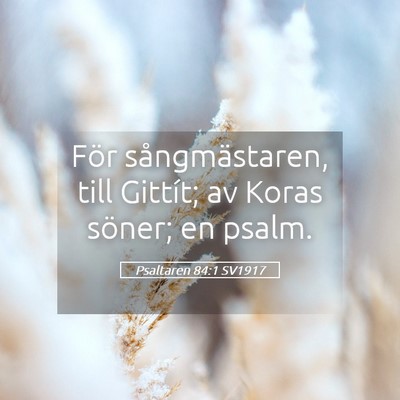 Picture 05 - Psaltaren 84:1 SV1917 - För sångmästaren, till Gittít; av Koras - Bible Verse Picture