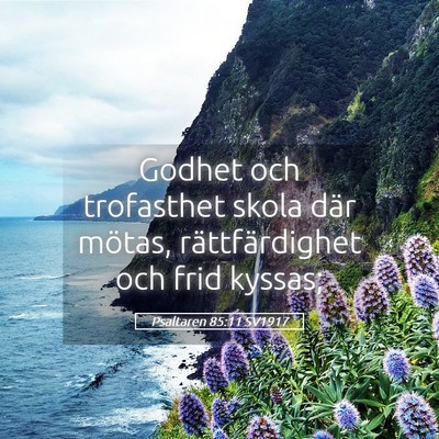 Picture 05 - Psaltaren 85:11 SV1917 - Godhet och trofasthet skola där mötas, - Bible Verse Picture