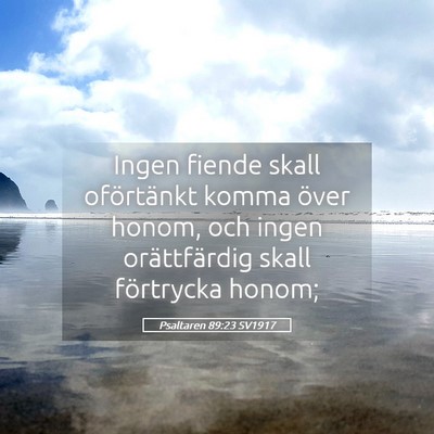 Picture 05 - Psaltaren 89:23 SV1917 - Ingen fiende skall oförtänkt komma över honom, - Bible Verse Picture
