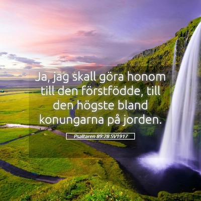 Picture 05 - Psaltaren 89:28 SV1917 - Ja, jag skall göra honom till den förstfödde, - Bible Verse Picture