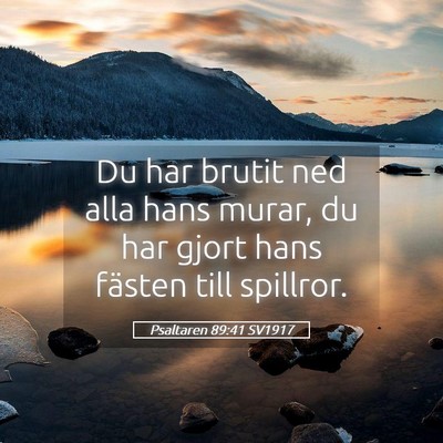 Picture 05 - Psaltaren 89:41 SV1917 - Du har brutit ned alla hans murar, du har gjort - Bible Verse Picture