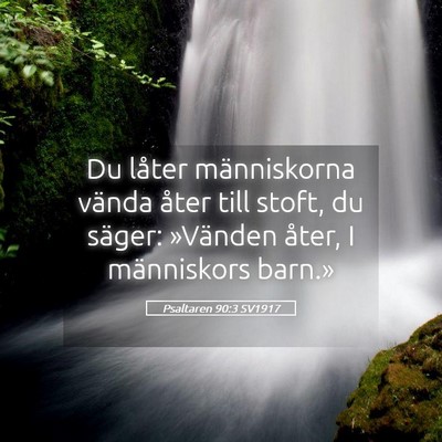 Picture 05 - Psaltaren 90:3 SV1917 - Du låter människorna vända åter till stoft, - Bible Verse Picture