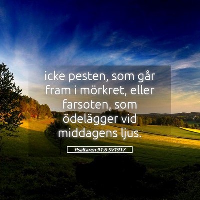 Picture 05 - Psaltaren 91:6 SV1917 - icke pesten, som går fram i mörkret, eller - Bible Verse Picture