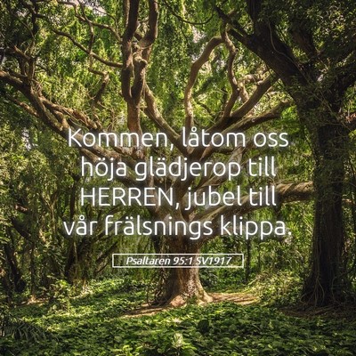 Picture 05 - Psaltaren 95:1 SV1917 - Kommen, låtom oss höja glädjerop till HERREN, - Bible Verse Picture