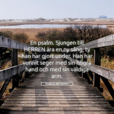 Picture 05 - Psaltaren 98:1 SV1917 - En psalm. Sjungen till HERREN ära en ny sång, - Bible Verse Picture