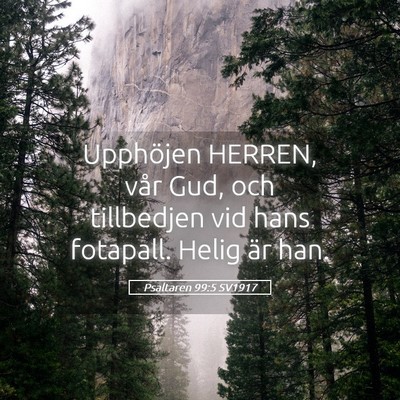 Picture 05 - Psaltaren 99:5 SV1917 - Upphöjen HERREN, vår Gud, och tillbedjen vid - Bible Verse Picture