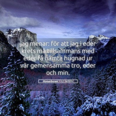 Picture 05 - Romarbrevet 1:12 SV1917 - jag menar: för att jag i eder krets må - Bible Verse Picture