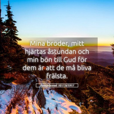Picture 05 - Romarbrevet 10:1 SV1917 - Mina bröder, mitt hjärtas åstundan och min - Bible Verse Picture