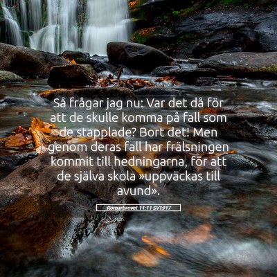Picture 05 - Romarbrevet 11:11 SV1917 - Så frågar jag nu: Var det då för att de - Bible Verse Picture
