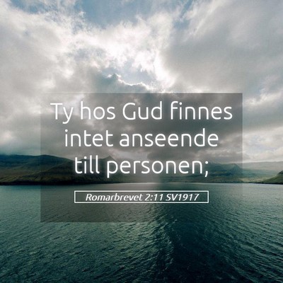 Picture 05 - Romarbrevet 2:11 SV1917 - Ty hos Gud finnes intet anseende till - Bible Verse Picture