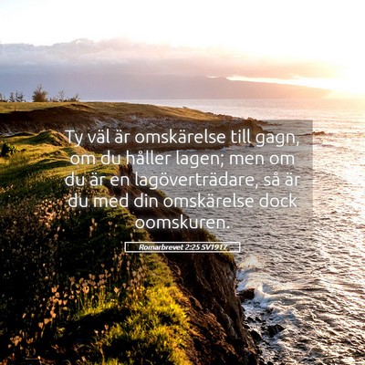 Picture 05 - Romarbrevet 2:25 SV1917 - Ty väl är omskärelse till gagn, om du håller - Bible Verse Picture