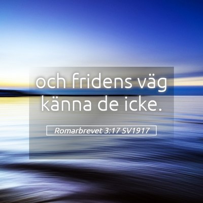 Picture 05 - Romarbrevet 3:17 SV1917 - och fridens väg känna de - Bible Verse Picture