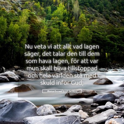 Picture 05 - Romarbrevet 3:19 SV1917 - Nu veta vi att allt vad lagen säger, det talar - Bible Verse Picture