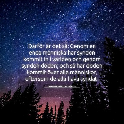 Picture 05 - Romarbrevet 5:12 SV1917 - Därför är det så: Genom en enda människa har - Bible Verse Picture