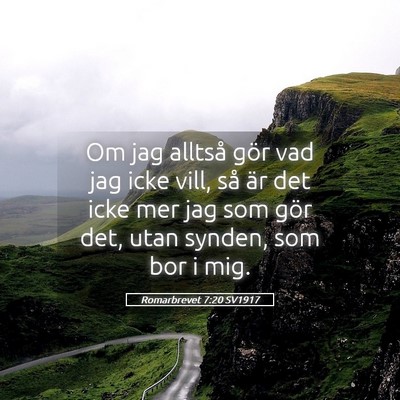 Picture 05 - Romarbrevet 7:20 SV1917 - Om jag alltså gör vad jag icke vill, så är - Bible Verse Picture