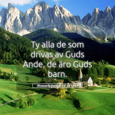 Picture 05 - Romarbrevet 8:14 SV1917 - Ty alla de som drivas av Guds Ande, de äro Guds - Bible Verse Picture