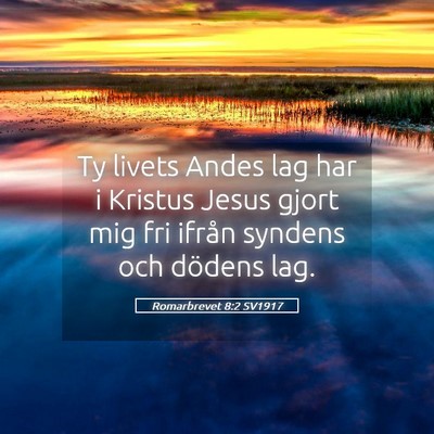 Picture 05 - Romarbrevet 8:2 SV1917 - Ty livets Andes lag har i Kristus Jesus gjort mig - Bible Verse Picture