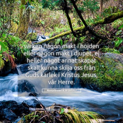 Picture 05 - Romarbrevet 8:39 SV1917 - varken någon makt i höjden eller någon makt i - Bible Verse Picture