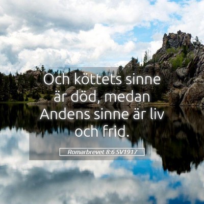 Picture 05 - Romarbrevet 8:6 SV1917 - Och köttets sinne är död, medan Andens sinne - Bible Verse Picture