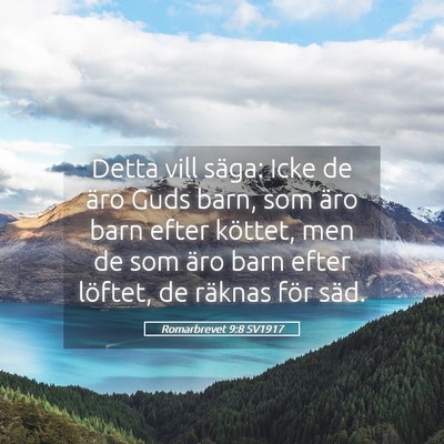 Picture 05 - Romarbrevet 9:8 SV1917 - Detta vill säga: Icke de äro Guds barn, som - Bible Verse Picture