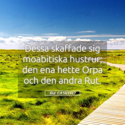 Picture 05 - Rut 1:4 SV1917 - Dessa skaffade sig moabitiska hustrur; den ena - Bible Verse Picture
