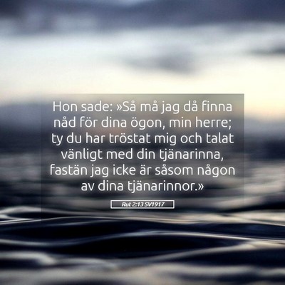 Picture 05 - Rut 2:13 SV1917 - Hon sade: »Så må jag då finna nåd för dina - Bible Verse Picture