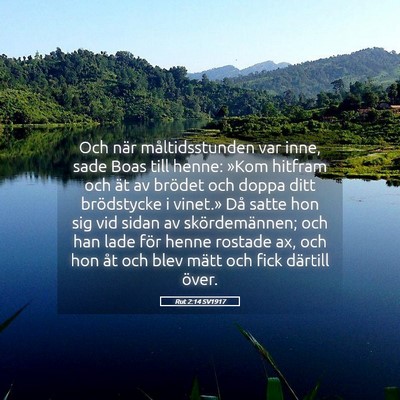 Picture 05 - Rut 2:14 SV1917 - Och när måltidsstunden var inne, sade Boas till - Bible Verse Picture