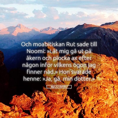 Picture 05 - Rut 2:2 SV1917 - Och moabitiskan Rut sade till Noomi: »Låt mig - Bible Verse Picture